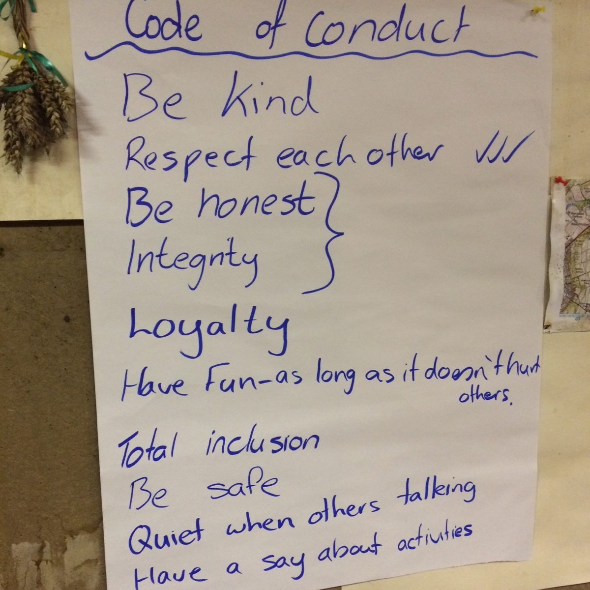 Handwritten Code of Conduct